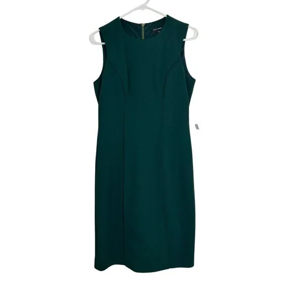 Maggy London Womens  Size 2 Crew Neck Sleeveless Sheat Dress Green NWT - Picture 6 of 13